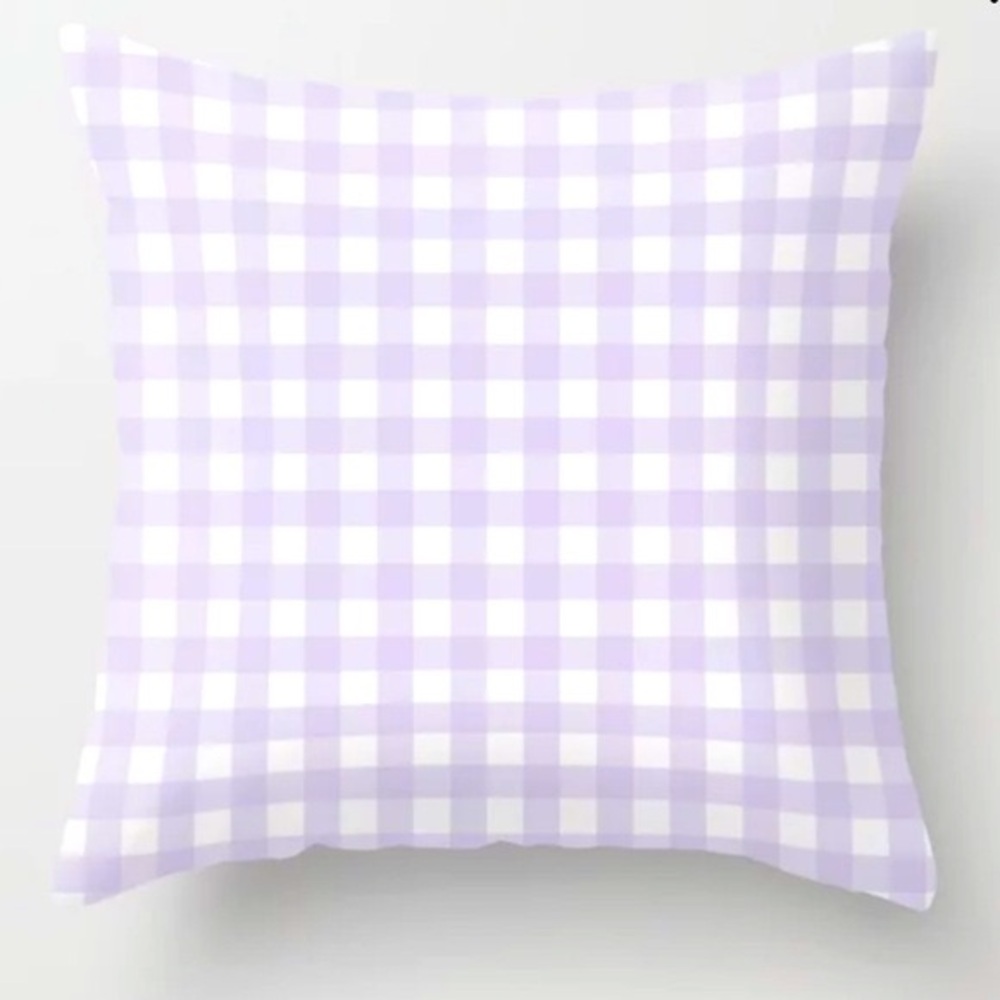 2–Society 6 Society6 Lilac Lavender Gingham Set of 2 Euro Pillow Cases shams